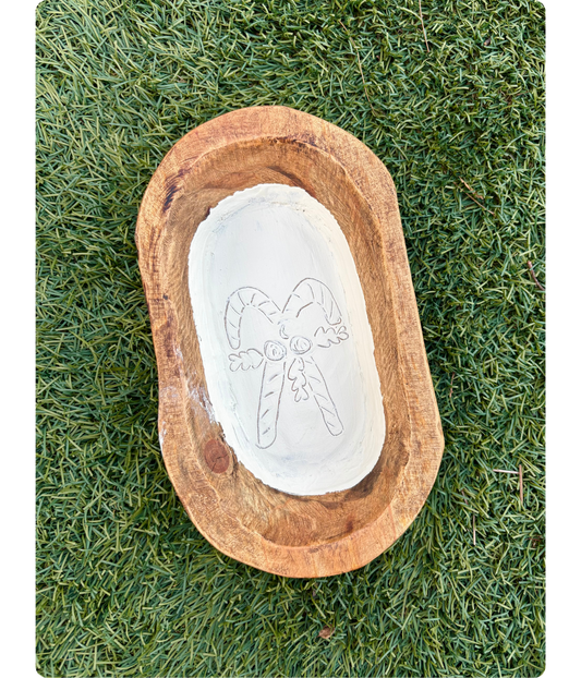 Candy Cane Holly Mini Dough Bowl