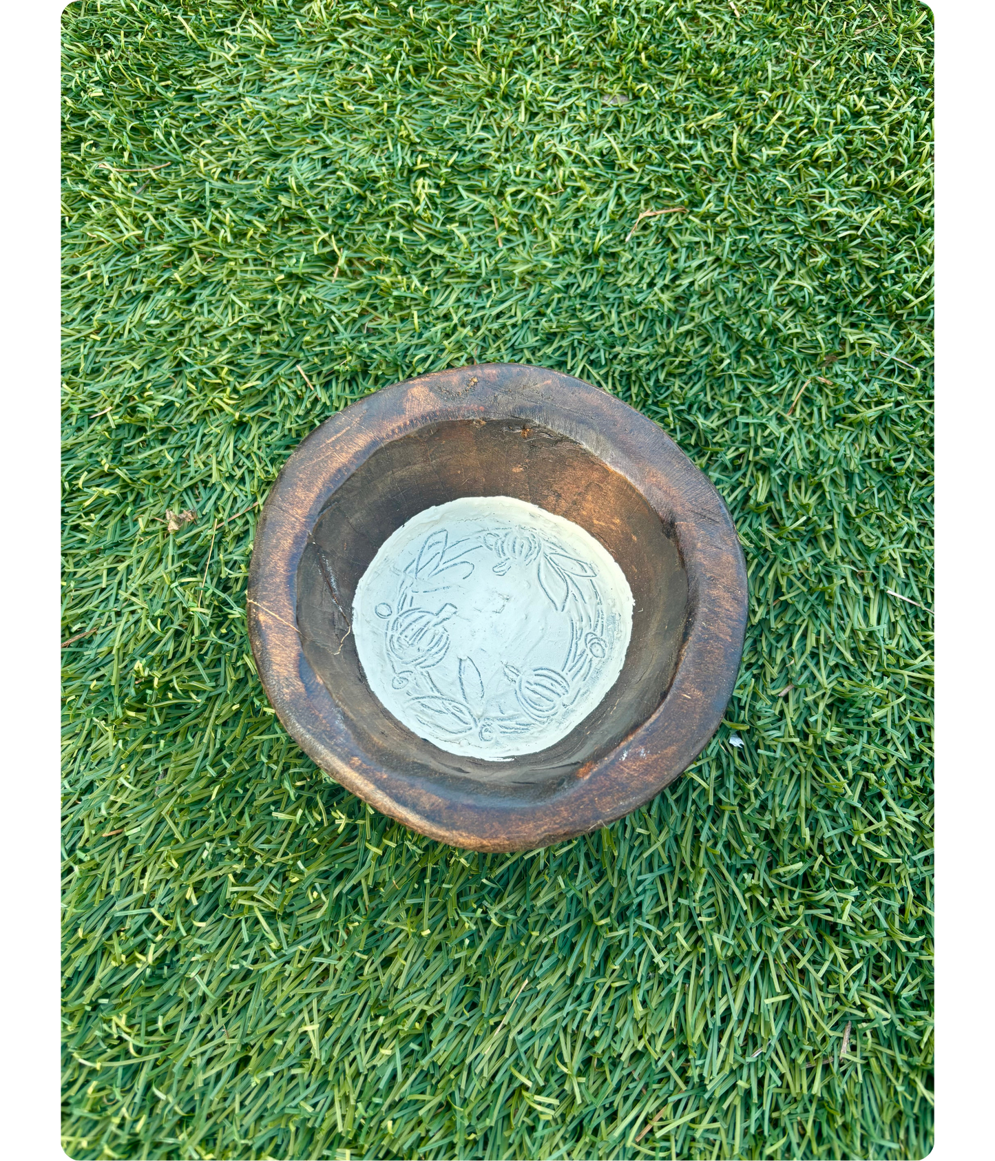 Fall Wreath Petite Round Dough Bowl