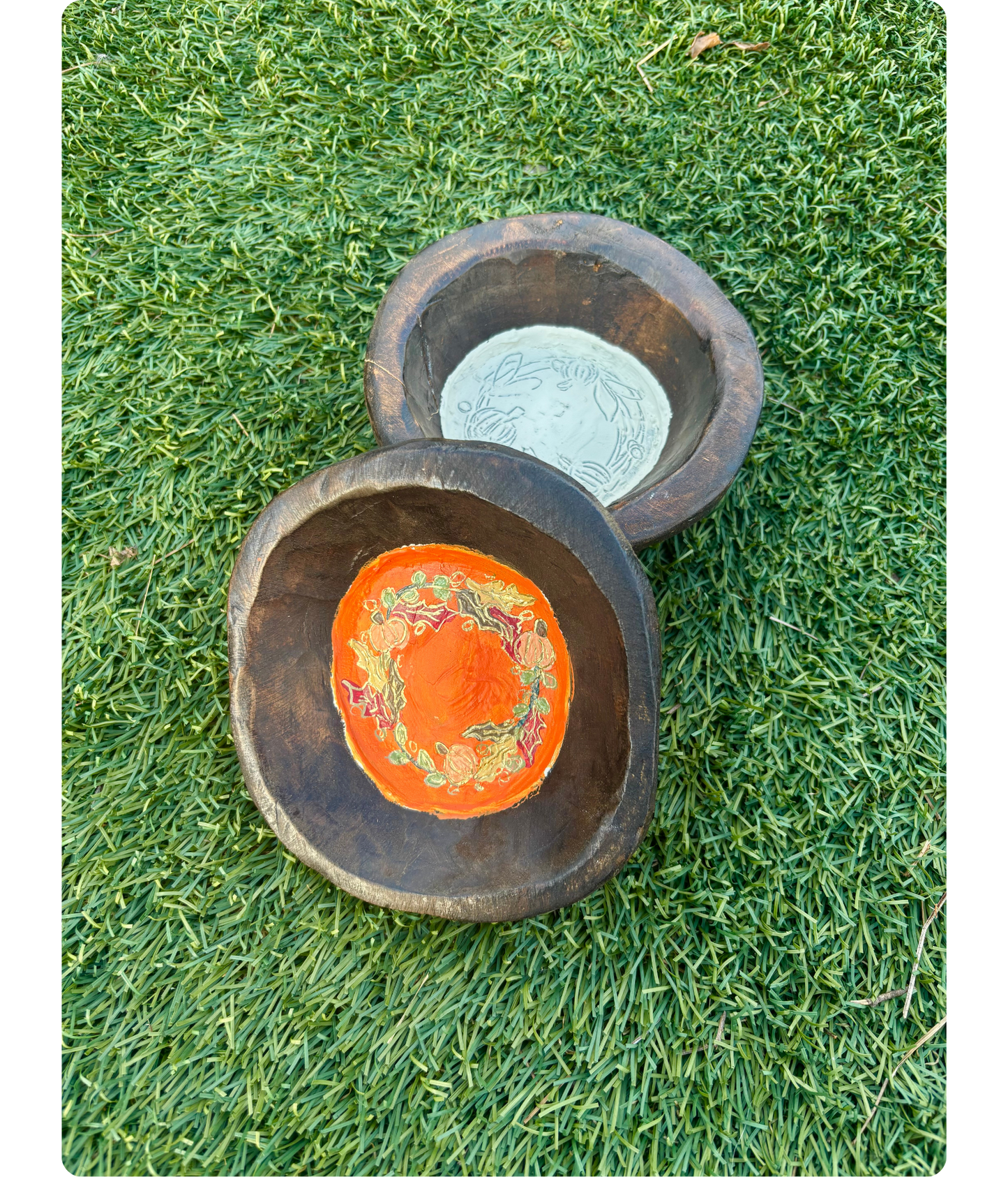 Fall Wreath Petite Round Dough Bowl