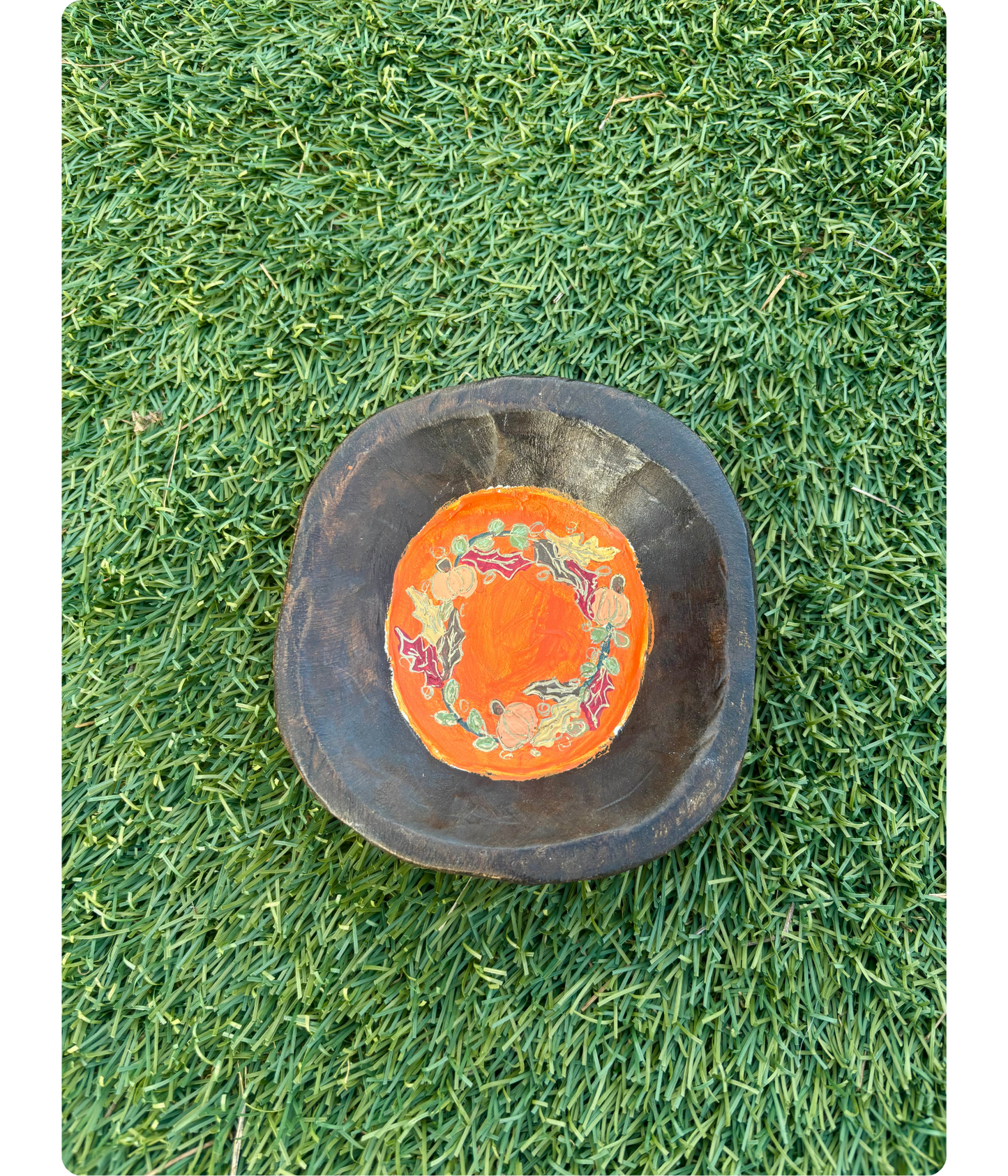 Fall Wreath Petite Round Dough Bowl