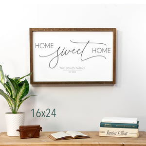Custom  Sign | Home Sweet Home | Family Name Sign