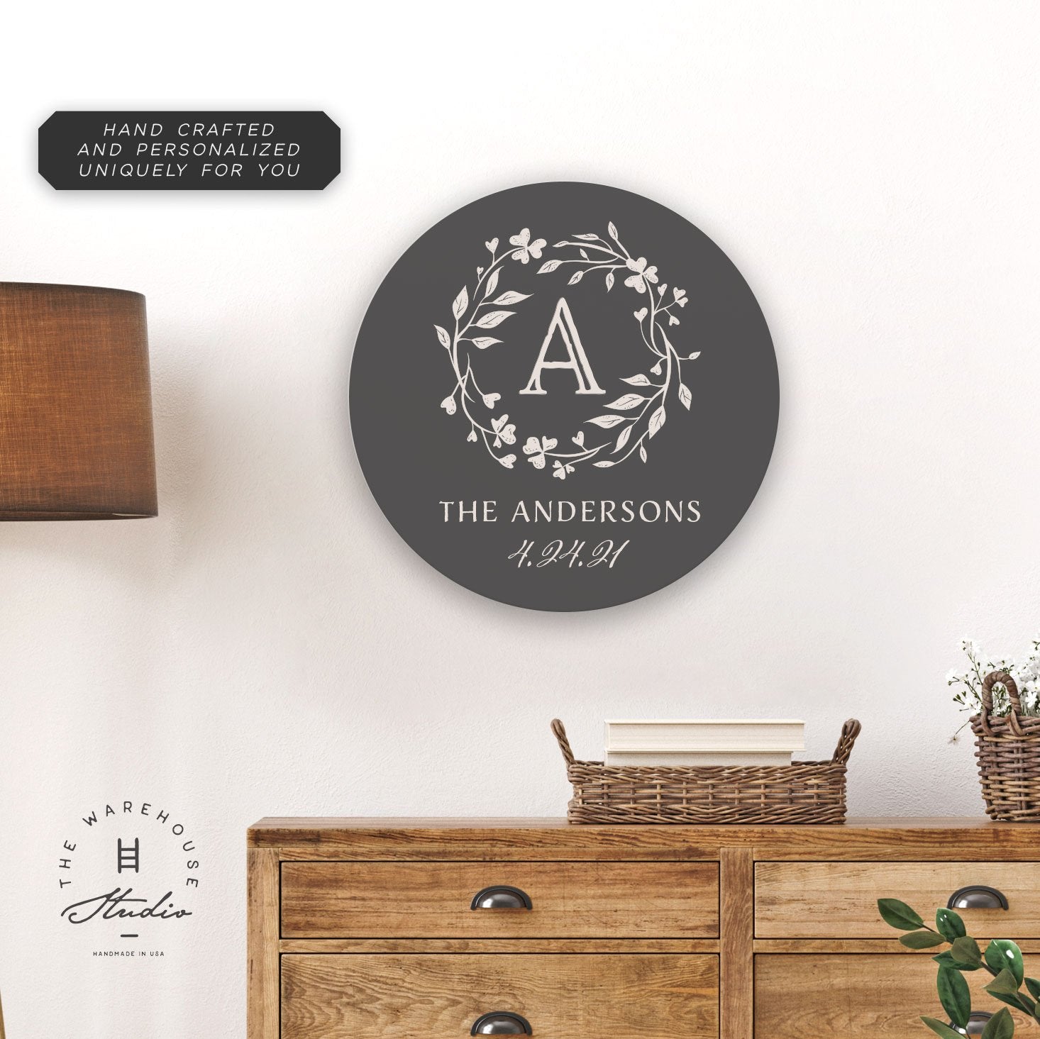 Custom Round Sign | Floral Anderson