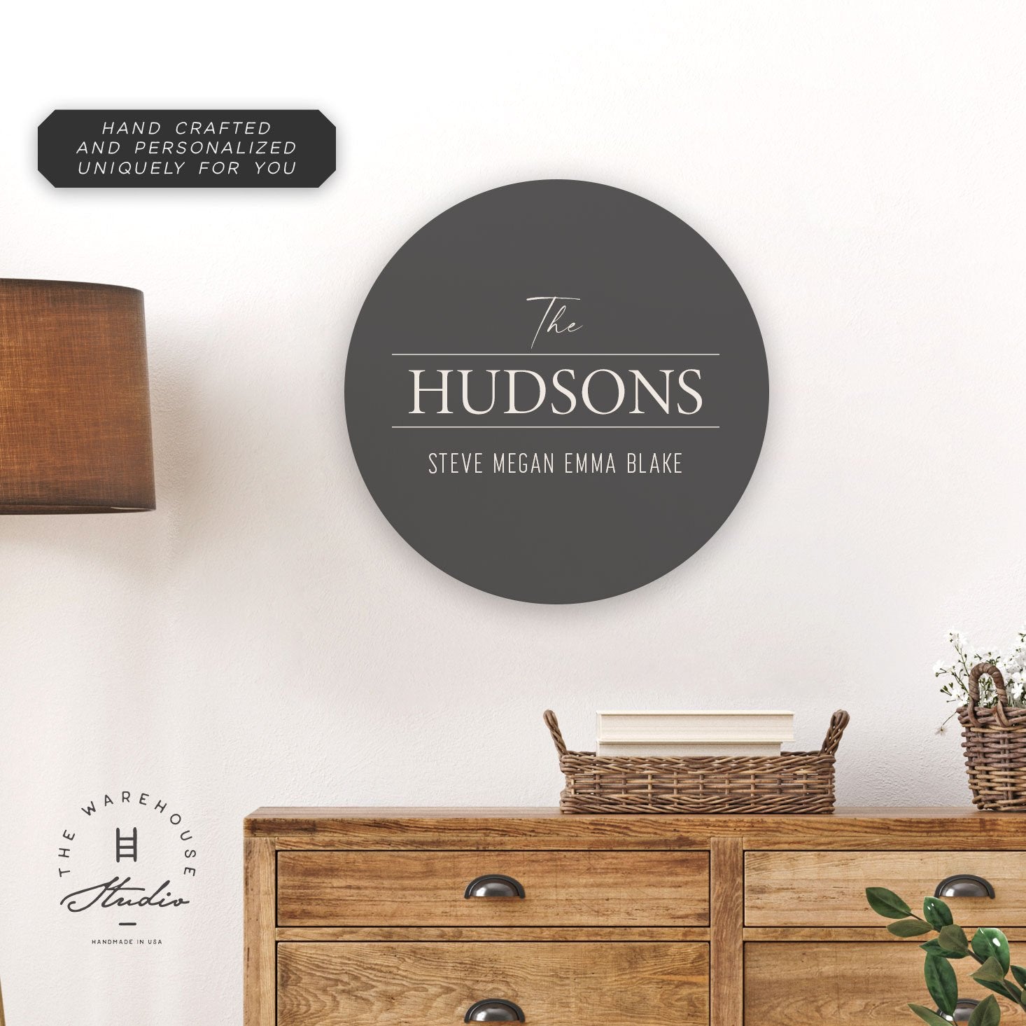 Custom Round Sign | Hudson Simple