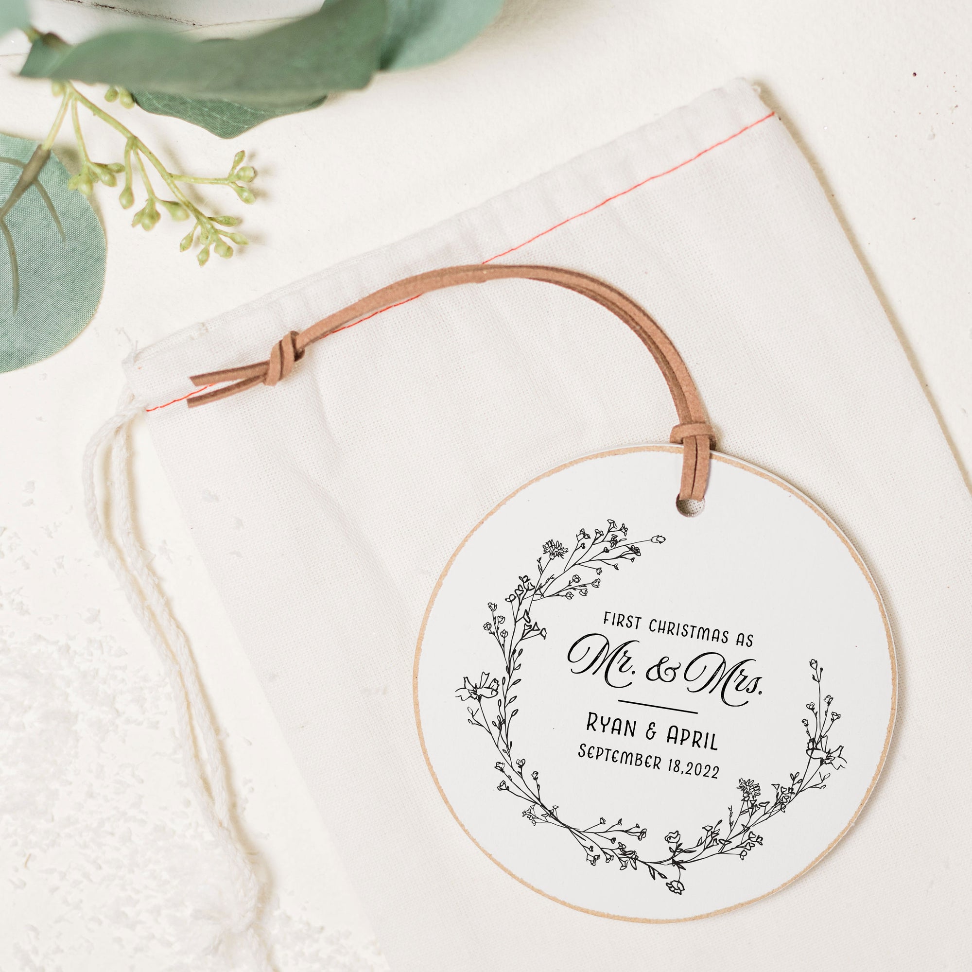 Customizable Ornament | First Christmas as Mr. & Mrs.